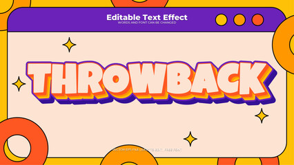 Colorful colourful throwback 3d editable text effect - font style