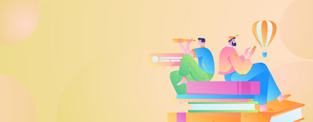 Education learning people flat vector concept hand drawn illustration
