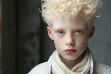 albino model man portrait - obrazy, fototapety, plakaty