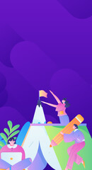 Education learning people flat vector concept hand drawn illustration
