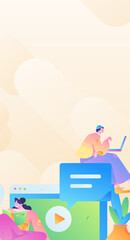 Education learning people flat vector concept hand drawn illustration
