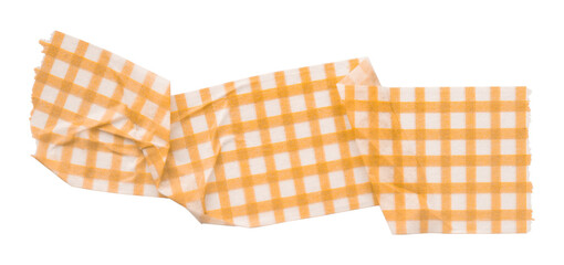 orange patterned sticker paper tape isolated on transparent background.