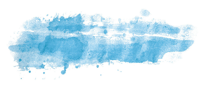 Light blue watercolor background. Artistic hand paint. Isolated on transparent background.