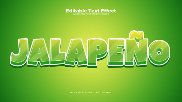 Naklejki Green jalapeno 3d editable text effect - font style