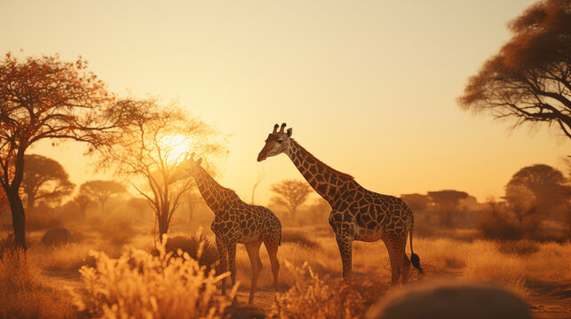 giraffe at sunset HD 8K wallpaper Stock Photographic Image 