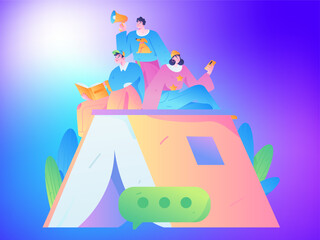 Education learning people flat vector concept hand drawn illustration
