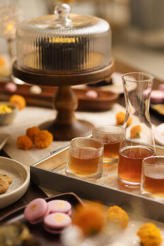 Diwali and New Year Decoration ideas with food and flowers