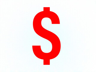 Naklejka premium dollar sign on red background