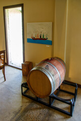 old wooden barrel with wine