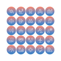 Core Value icons set isolate white background vector stock illustration.