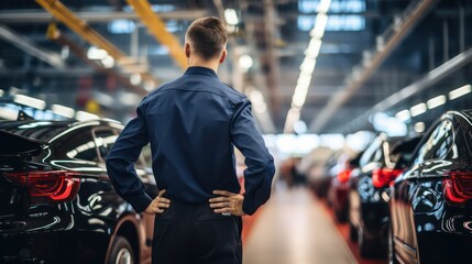 Man in a car showroom