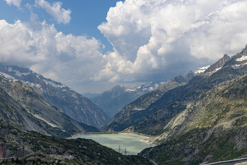 Fototapeta na wymiar Murmeltierpark Grimselpass - Highest point Grimselpass - Switzerland