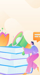 Education learning people flat vector concept hand drawn illustration
