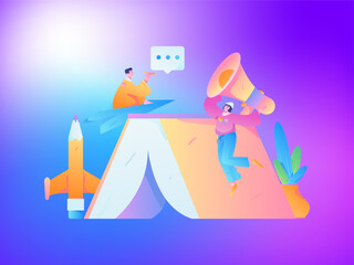 Education learning people flat vector concept hand drawn illustration
