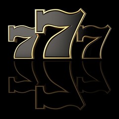 Black 777 casino sign 3D