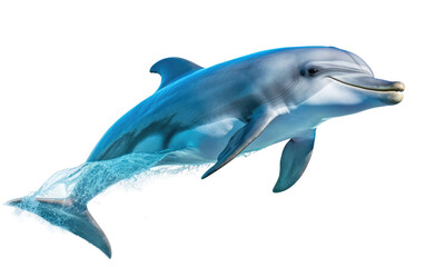 Dolphin Frolicking Alone On Isolated Background