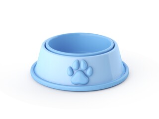Blue pet food bowl 3D