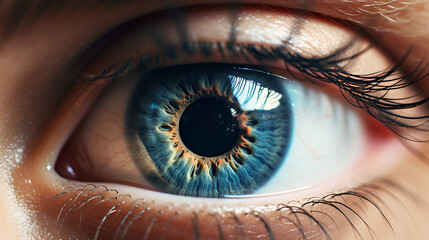 Observing Beauty: Close-up of the Human Eyeball,close up of eye,AI Generative  - obrazy, fototapety, plakaty