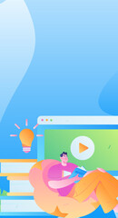 Education learning people flat vector concept hand drawn illustration
