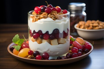Delightful breakfast option with creamy Greek yogurt with toppings