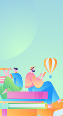 Education learning people flat vector concept hand drawn illustration
