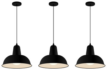 black ceiling lamp vector png