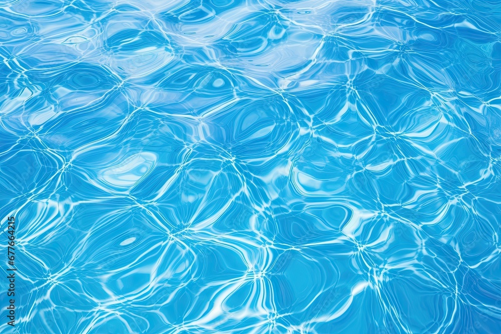 Poster tranquil turquoise. waves of summer bliss in refreshing pool. aqua serenity. abstract patterns of cl