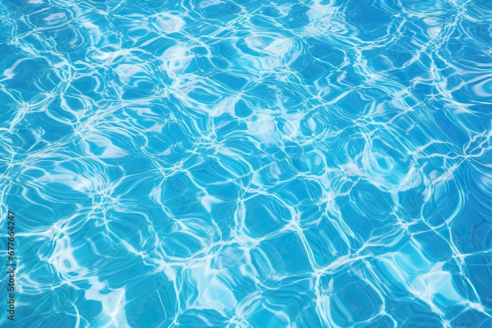 Poster tranquil turquoise. waves of summer bliss in refreshing pool. aqua serenity. abstract patterns of cl