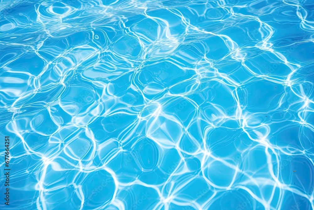 Poster tranquil turquoise. waves of summer bliss in refreshing pool. aqua serenity. abstract patterns of cl