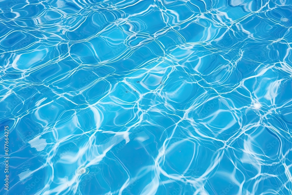 Poster tranquil turquoise. waves of summer bliss in refreshing pool. aqua serenity. abstract patterns of cl