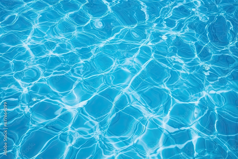 Poster tranquil turquoise. waves of summer bliss in refreshing pool. aqua serenity. abstract patterns of cl