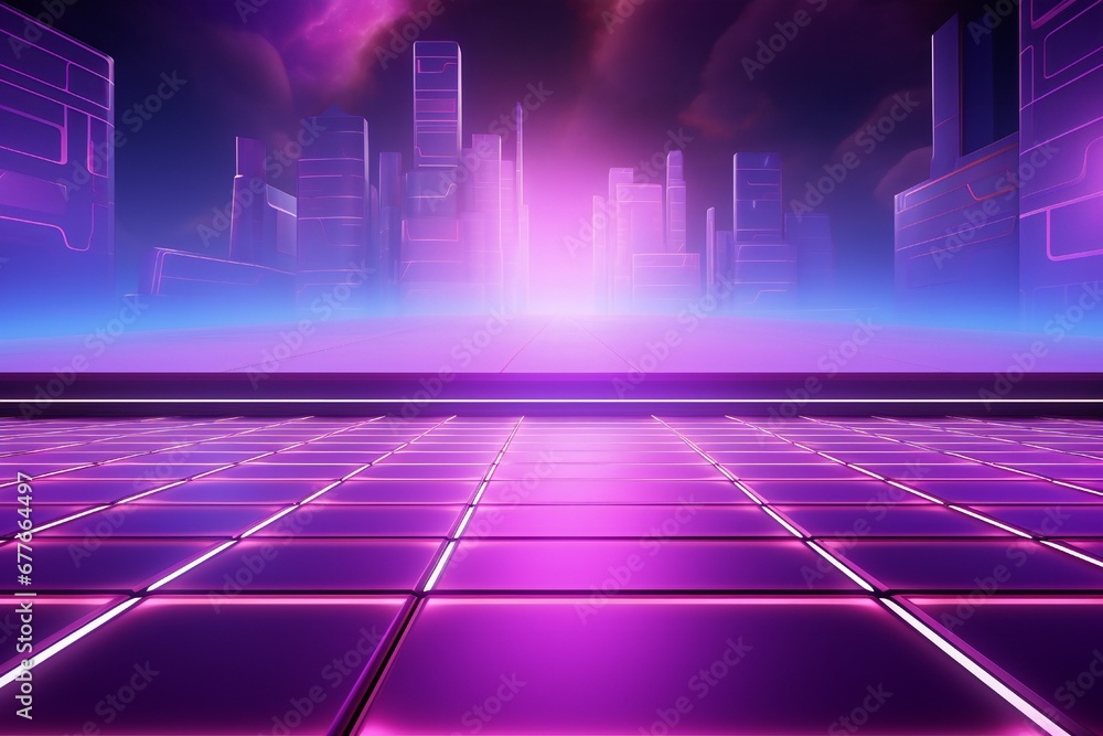 Wall mural vibrant empty gaming background generative ai
