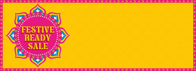 Banner design for Diwali Sale ,Diwali festival with mandala and loudspeaker