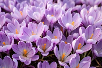 Gorgeous lavender Saffron Crocus blooms