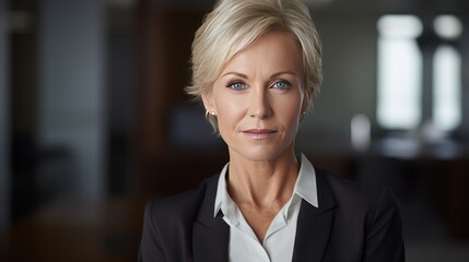 Woman with confidence concept, elegant middle aged businesswoman portrait