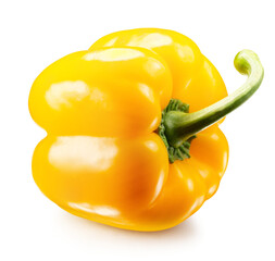yellow pepper isolated on the white background. Clipping path - 677666460