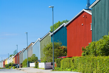Colorful wooden houses in Kristiansund, Norway