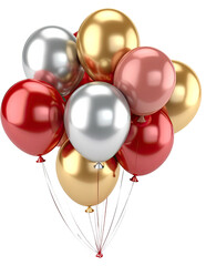 Balloons red gold Pastel colored on a transparent background PNG