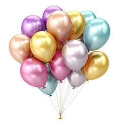Balloons Pastel colored on a transparent background PNG