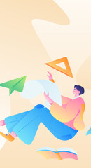 Education learning people flat vector concept hand drawn illustration
