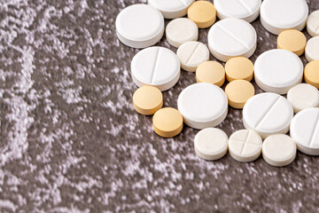 Variety of medicines and drugs.Medicine and healthcare concept.