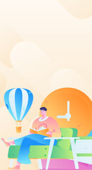 Education learning people flat vector concept hand drawn illustration
