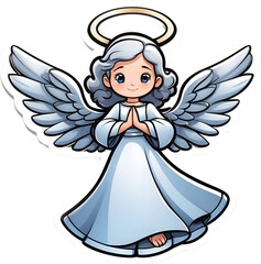 cute cartoon angel with wings