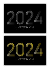 2024 Happy New Year greeting cards