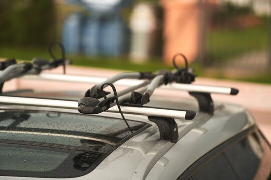 Europe, Poland, Gdansk - August 27, 2023 Car with Thule Bike Rack: Subaru Legacy Ready for a Cycling Adventure