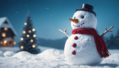 snowman on the snow