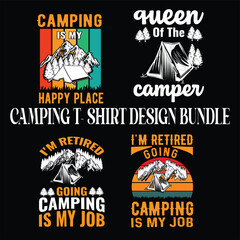  Camping t- shirt design bundle 