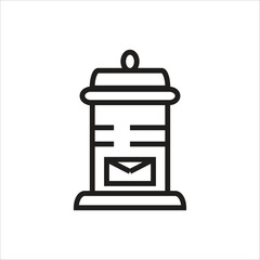 Fototapeta premium mail box vector icon line template