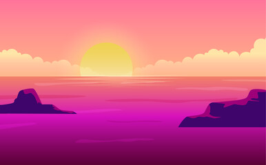 beach sunset landscape background