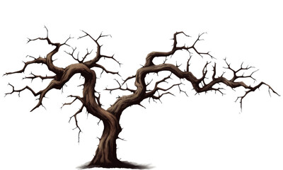 tree silhouette isolated on white